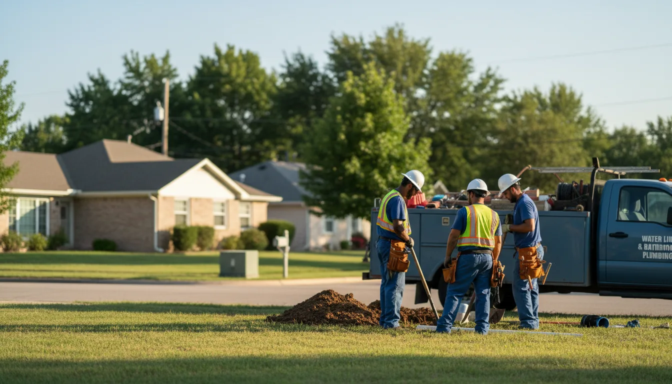 Residential water line and bathroom plumbing service in Decker, MI